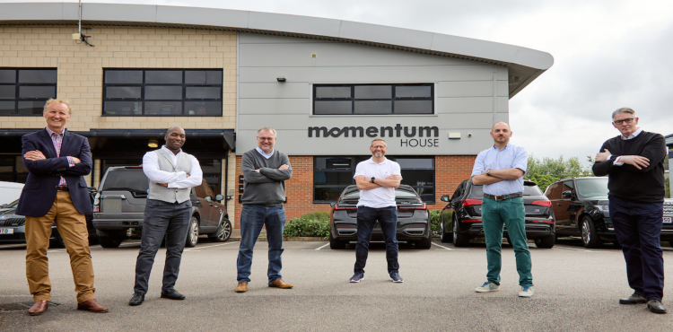 Mercia and AME Group management team outside Momentum House