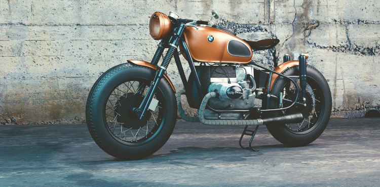 vintage BMW motorbike